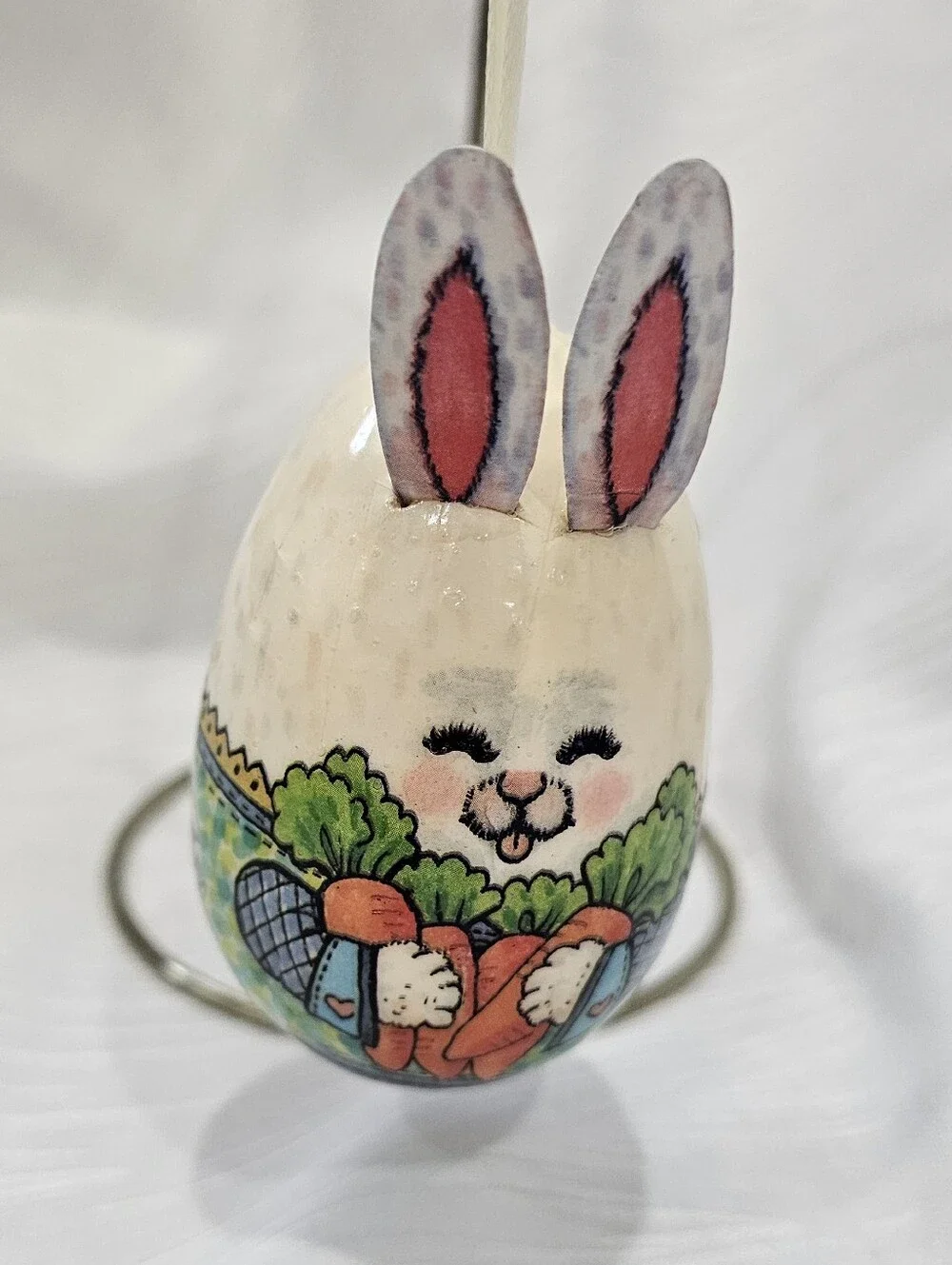 Vintage Paper Mache Decorative Easter Egg Ornament